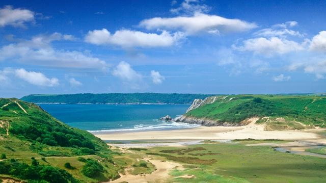 Three Cliffs Bay is one of Britain's best beaches